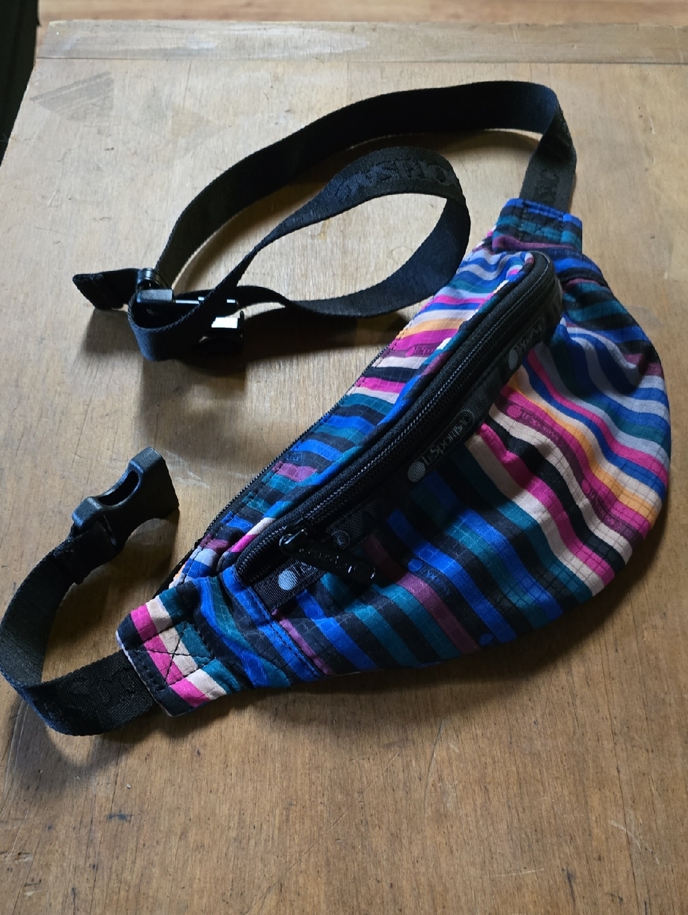 Lesportsac Multicolor Striped Waist Pack with Multiple Pockrts
